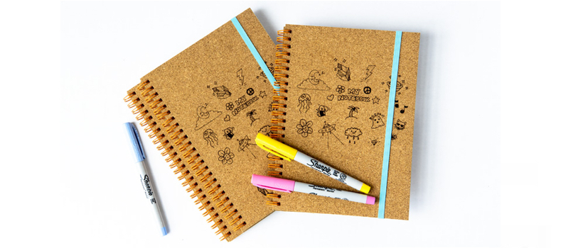 laser engraved cork journal