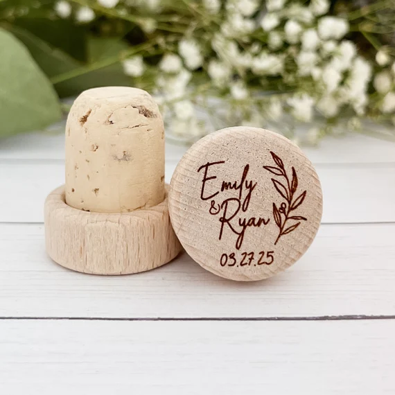 laser engraved cork wine stopper