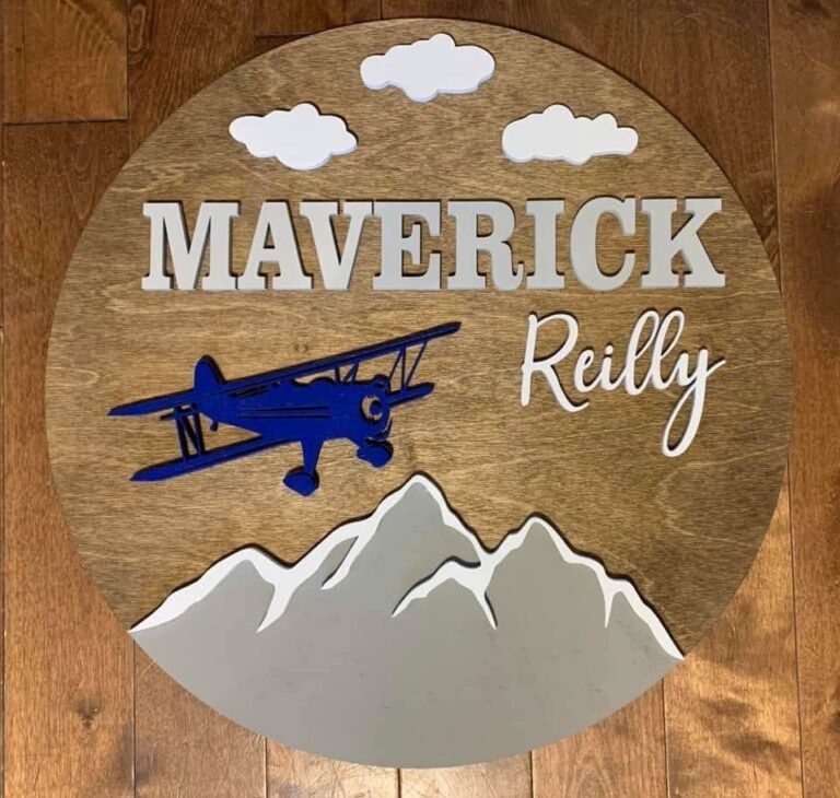 Layered nursery sign, made on a Thunder laser