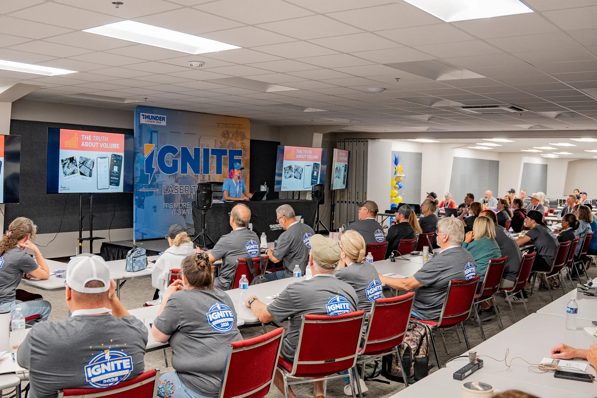 Owners in a classroom session at Ignite laser training